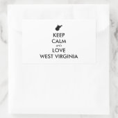 Sticker Rectangulaire KEEP CALM et LOVE WEST VIRGINIA (Sac)