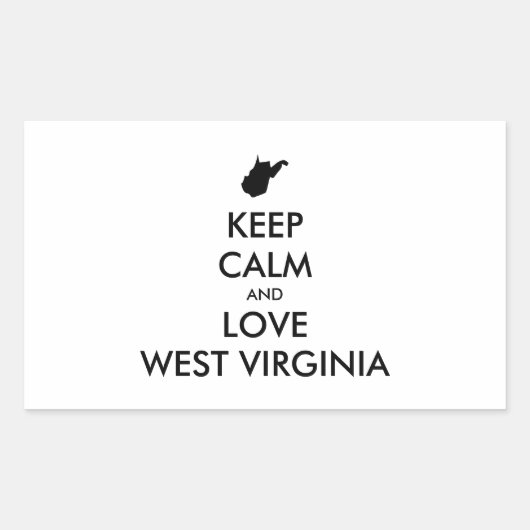 Sticker Rectangulaire KEEP CALM et LOVE WEST VIRGINIA (Devant)