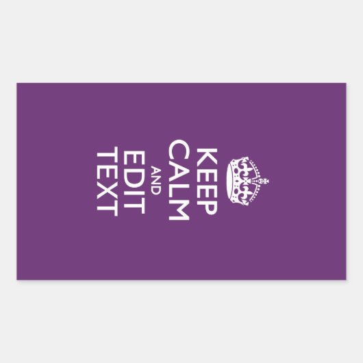 Sticker Rectangulaire KEEP CALM PERSONNALISÉ ET Éditer du texte sur viol (Devant)