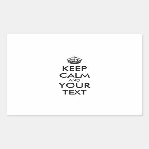 Sticker Rectangulaire KEEP CALM personnalisé et votre texte