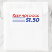 Sticker Rectangulaire Keep Hot Dogs $ 1.50 - Drôle Dit (Sac)