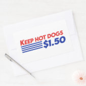 Sticker Rectangulaire Keep Hot Dogs $ 1.50 - Drôle Dit (Enveloppe)