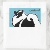 Sticker Rectangulaire Keeshond Graphics - Cute Original Chig Art (Sac)