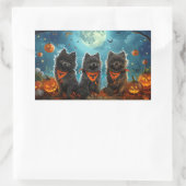 Sticker Rectangulaire Keeshond Halloween Éffrayant (Sac)