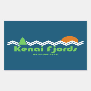Sticker Rectangulaire Kenai Fjords National Park Retro