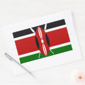 Sticker Rectangulaire Kenya Drapeau Art - Patriotique & Design Moderne (Enveloppe)