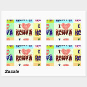 Sticker Rectangulaire Kenya Travel Souvenir Pop (Feuille)