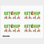 Sticker Rectangulaire Ketchup et Fries (Feuille)