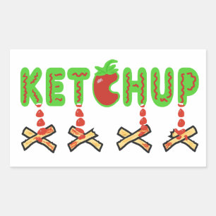 Sticker Rectangulaire Ketchup et Fries