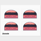 Sticker Rectangulaire Keuka Lake New York Red Sunrise (Feuille)