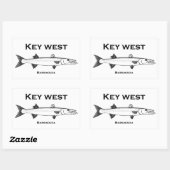 Sticker Rectangulaire Key West Barracuda (Feuille)