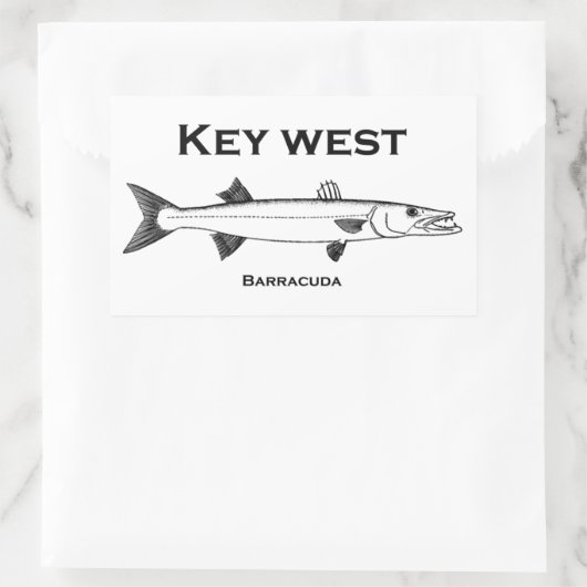 Sticker Rectangulaire Key West Barracuda (Sac)