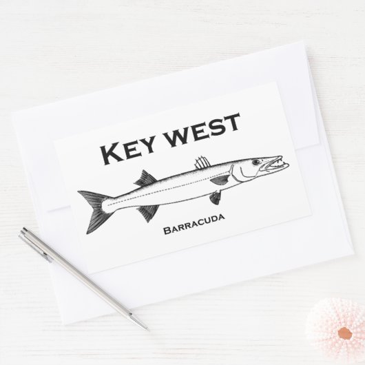 Sticker Rectangulaire Key West Barracuda (Enveloppe)