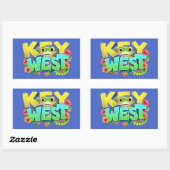 Sticker Rectangulaire Key West Gecko Floride (Feuille)