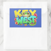 Sticker Rectangulaire Key West Gecko Floride (Sac)