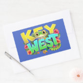 Sticker Rectangulaire Key West Gecko Floride (Enveloppe)