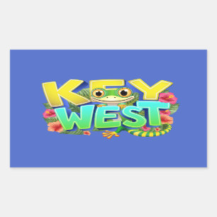 Sticker Rectangulaire Key West Gecko Floride