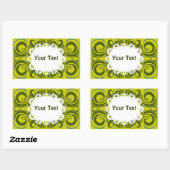 Sticker Rectangulaire Khokhloma Exotique (Feuille)