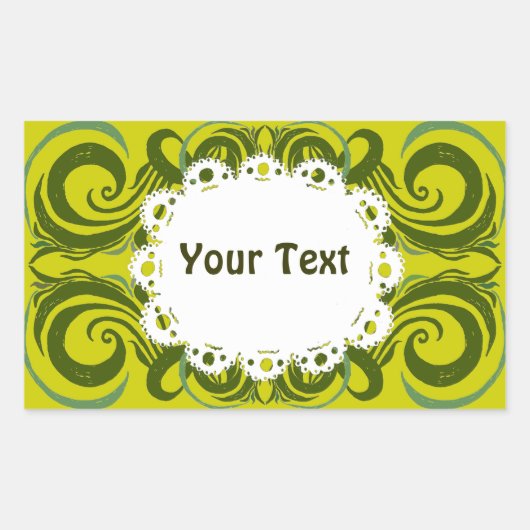 Sticker Rectangulaire Khokhloma Exotique (Devant)