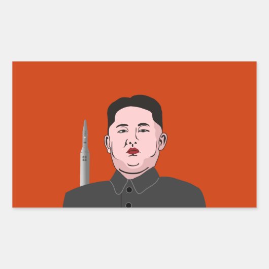 Sticker Rectangulaire Kim Jong-un et missile nucléaire (Devant)