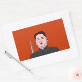 Sticker Rectangulaire Kim Jong-un et missile nucléaire (Enveloppe)