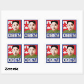 Sticker Rectangulaire Kim Jong Un Propaganda - OBEY - (Feuille)