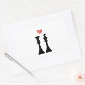 Sticker Rectangulaire King & Queen Chess Love (Enveloppe)