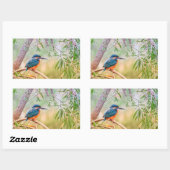 Sticker Rectangulaire Kingfisher Perché sur la branche (Feuille)