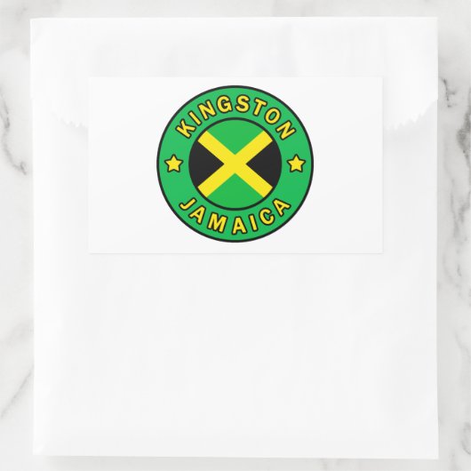 Sticker Rectangulaire Kingston Jamaïque (Sac)