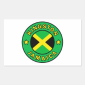 Sticker Rectangulaire Kingston Jamaïque (Devant)
