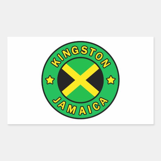Sticker Rectangulaire Kingston Jamaïque (Devant)