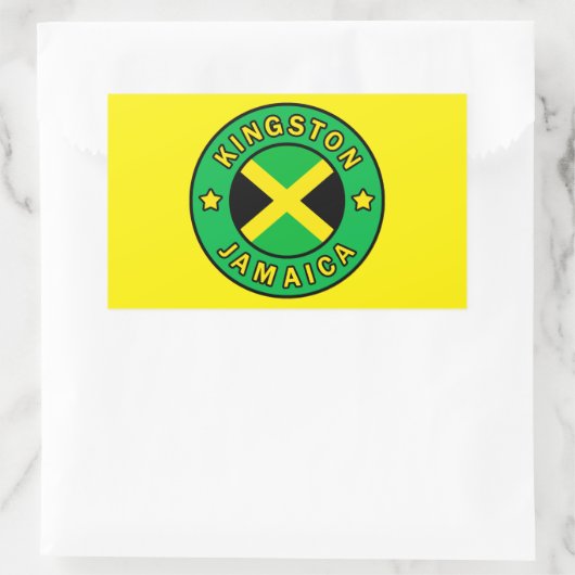Sticker Rectangulaire Kingston Jamaïque (Sac)