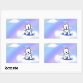 Sticker Rectangulaire KiniArt Rainbow Bridge Westie (Feuille)