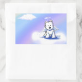 Sticker Rectangulaire KiniArt Rainbow Bridge Westie (Sac)
