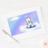 Sticker Rectangulaire KiniArt Rainbow Bridge Westie (Enveloppe)