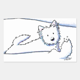 Sticker Rectangulaire KiniArt Snow Plow Westie