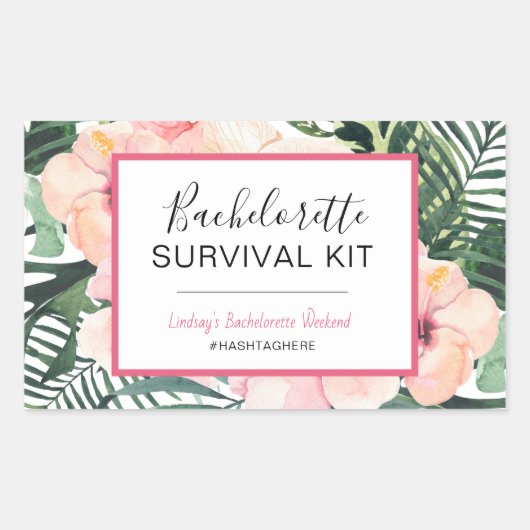 Sticker Rectangulaire Kit de survie pour bachelorette (Devant)