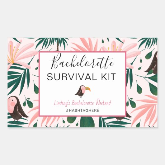 Sticker Rectangulaire Kit de survie pour bachelorette (Devant)