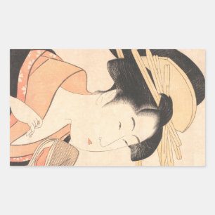 Sticker Rectangulaire Kitagawa Utamaro Azumaya aucun art japonais de