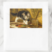 Sticker Rectangulaire Kitten avec peinture et brosses (Sac)