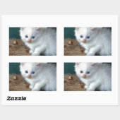 Sticker Rectangulaire Kitten blanc (Feuille)