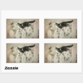 Sticker Rectangulaire Kitten et papillon (Feuille)
