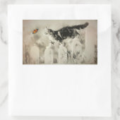Sticker Rectangulaire Kitten et papillon (Sac)
