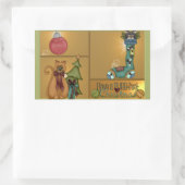 Sticker Rectangulaire Kitty Chat Photo de Noël (Sac)