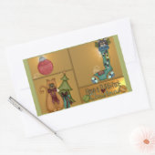 Sticker Rectangulaire Kitty Chat Photo de Noël (Enveloppe)