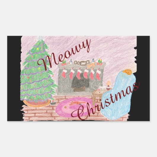 Sticker Rectangulaire Kitty-mas Mischief (noël) (Devant)