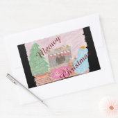 Sticker Rectangulaire Kitty-mas Mischief (noël) (Enveloppe)