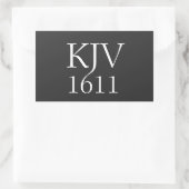 Sticker Rectangulaire KJV 1611 Chrétien noir et blanc (Sac)