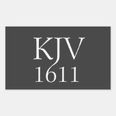 Sticker Rectangulaire KJV 1611 Chrétien noir et blanc (Devant)