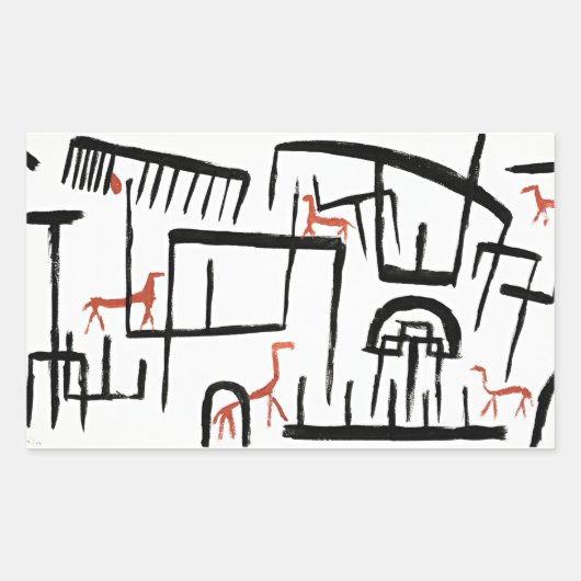 Sticker Rectangulaire Klee - Animaux dans un boîtier (Devant)